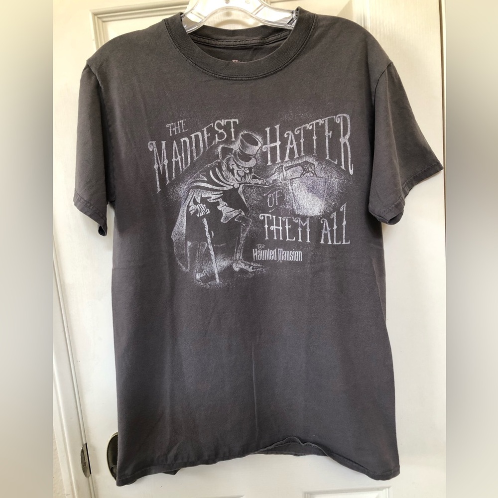 Haunted Mansion Maddest Hatter Dark Gray Graphic Tee- Women’s Small